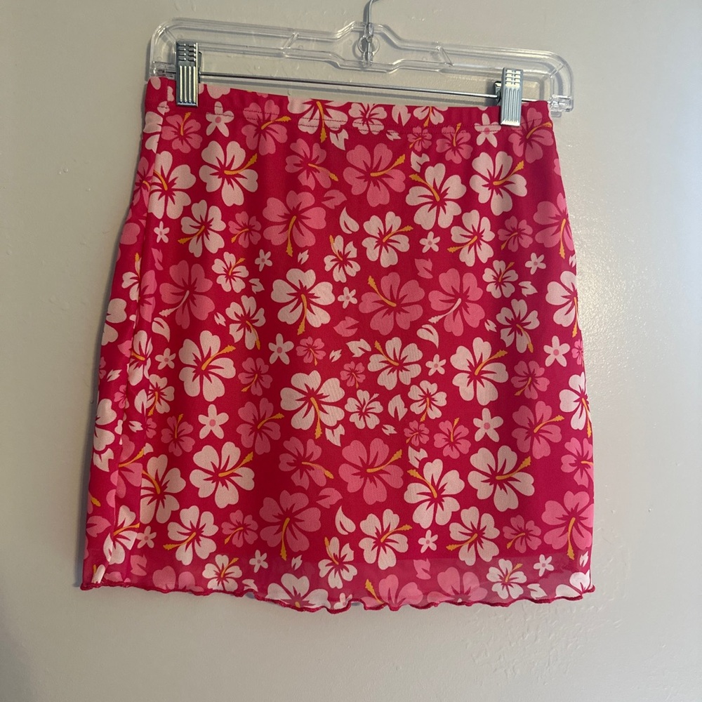 Floral Pink SHEIN Skirt
